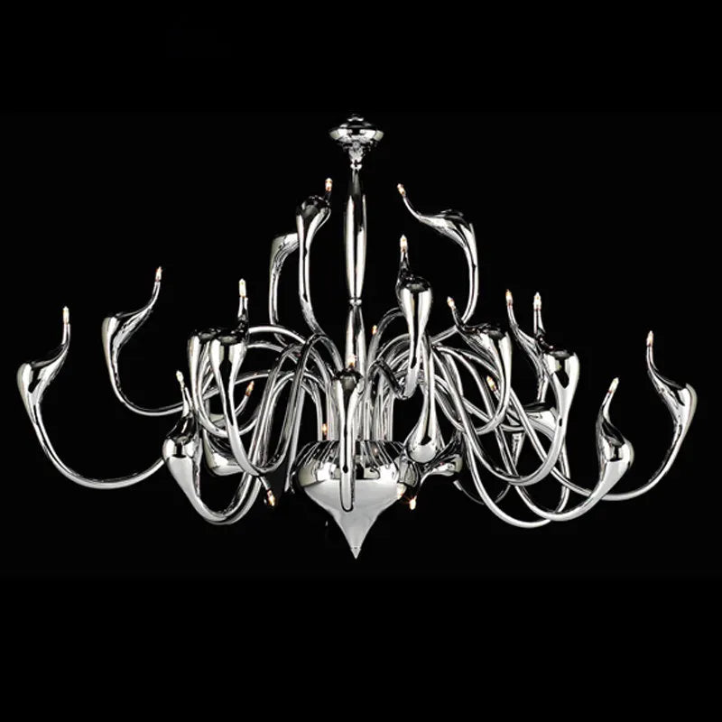 Afralia™ Nordic Swan Chandelier: Minimalist White Light for Living Room, Bedroom, Kitchen & Dining Room.