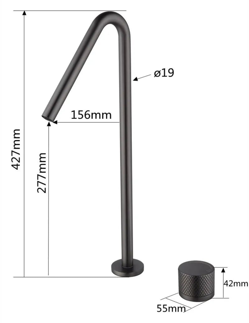 Afralia™ Brushed Black Basin Faucet with Rotating Two-Hole Sink Tap - Widespread Bathroom Tap