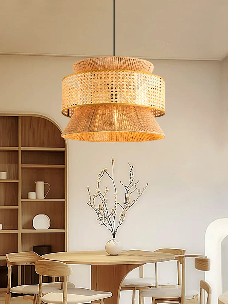 Afralia™ Nordic Rattan Ceiling Chandelier for Dining Room Decor