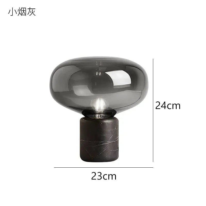 Afralia™ Glass Ball Marble Desk Lamp - Postmodern Minimalist Designer Bedroom Living Room Decoration