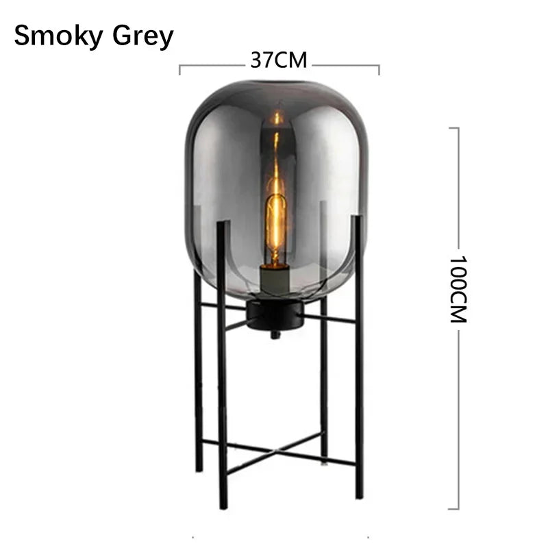 Afralia™ Modern Glass LED Floor Lamp for Living Room, Bedroom, Dining, and Home Decor