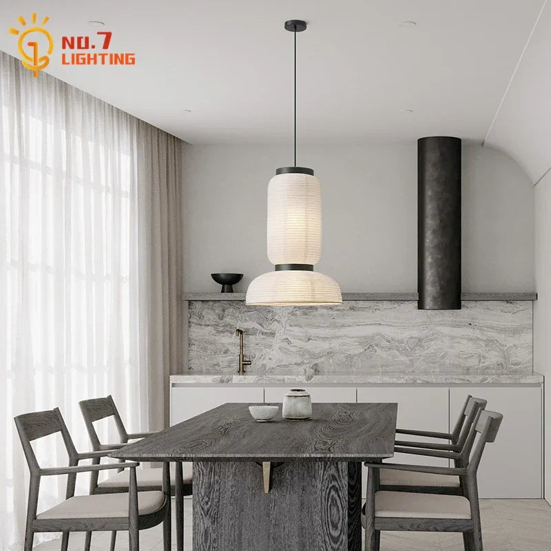 Afralia™ Modern Rice Paper Pendant Lights for Kitchen Island, Living Room, and Restaurant