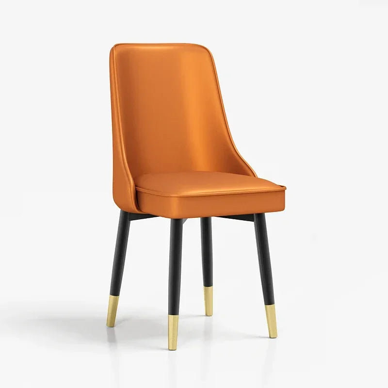 Afralia™ Nordic Living Leather-Seated Chair with Supportive Backrest for Kitchen and Reception
