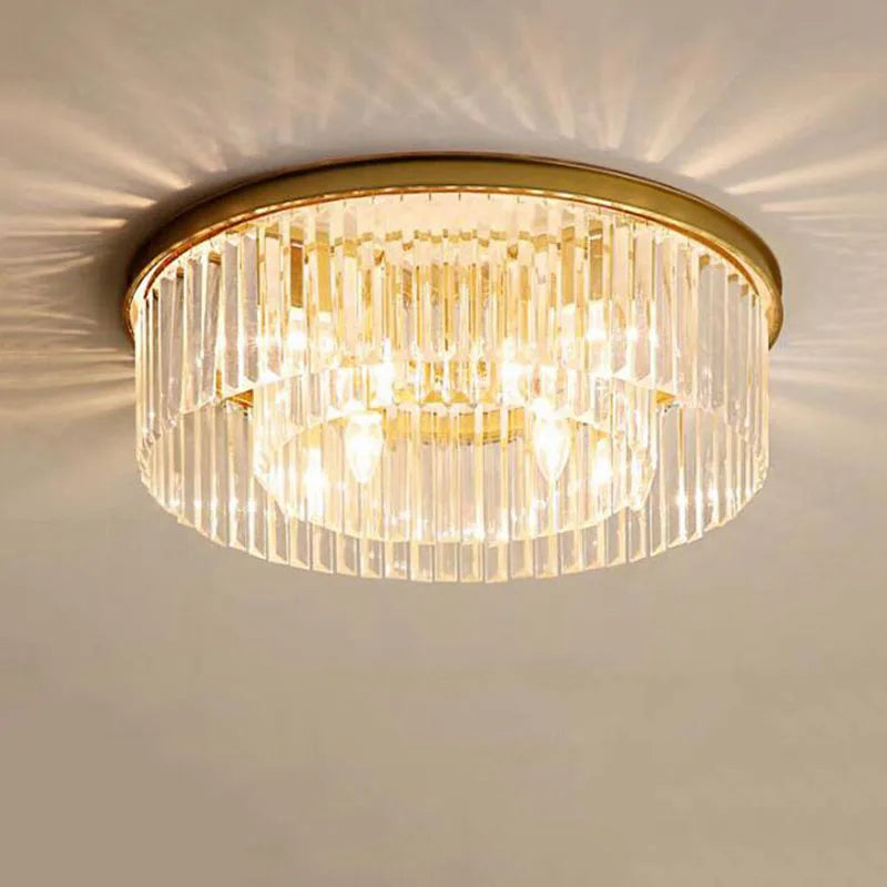 Afralia™ Crystal Flush Mount Ceiling Light for Home Hotel Restaurant Decoration
