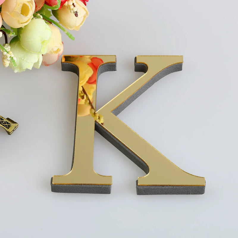 Afralia™ 3D Mirror Alphabet Letters Wall Decor for Home, Parties, and Weddings