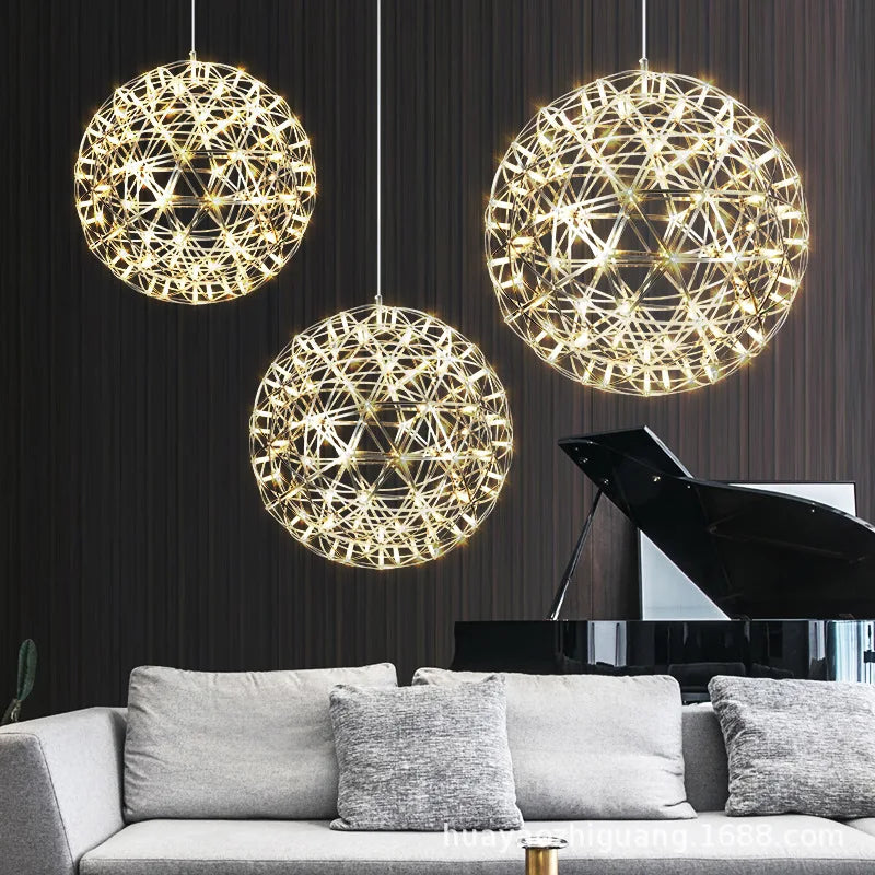 Afralia™ Spark Ball Chandelier: Nordic Taraxacum Star Fireworks Pendant for Hotel Lobby Staircase