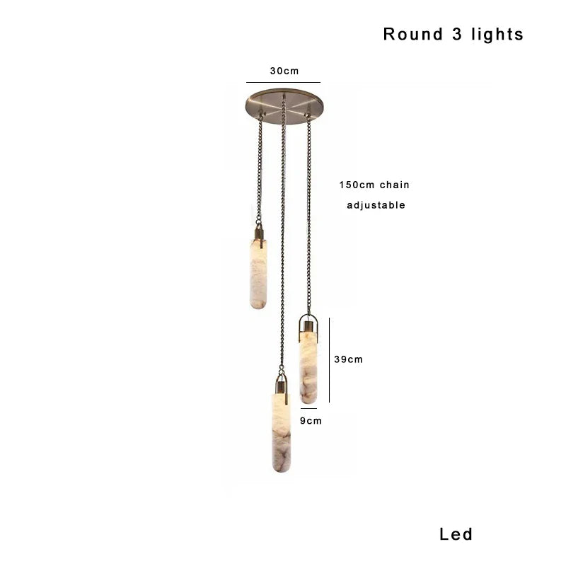 Afralia™ Marble Chandelier: Luxury Dimmable Stone Light Fixture, Italian Design - Adjustable Hang Lamp