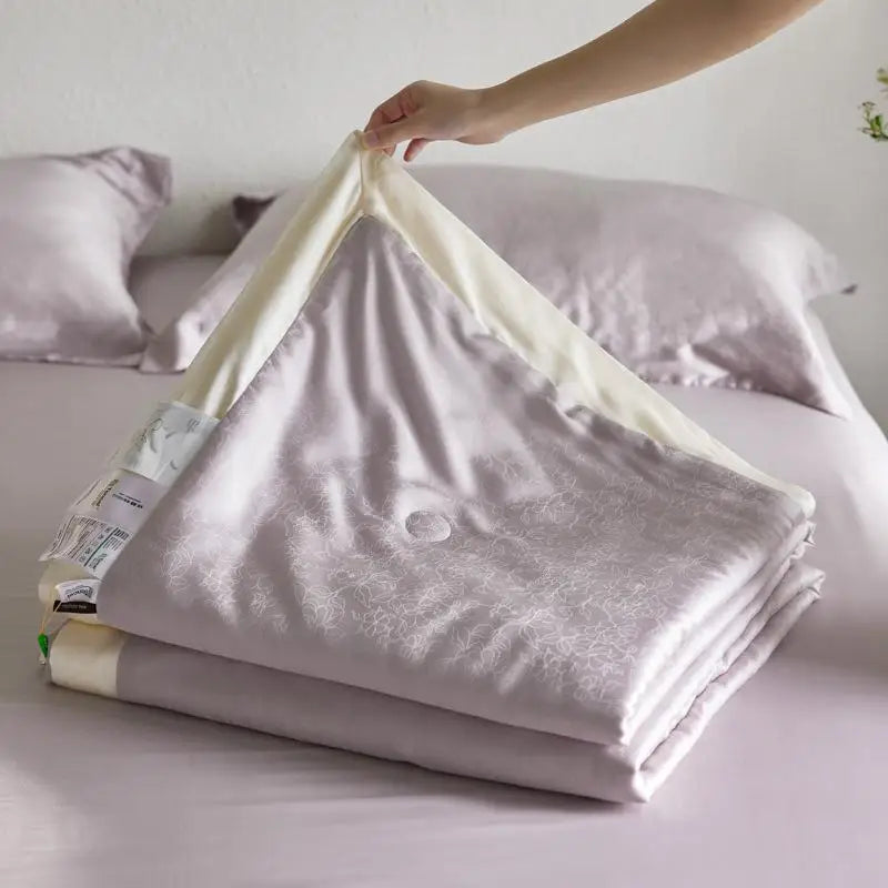 Afralia™ Light Luxury Jacquard Quilt Set with Sheets & Pillowcases - Ice Silk, Washable & Cooling