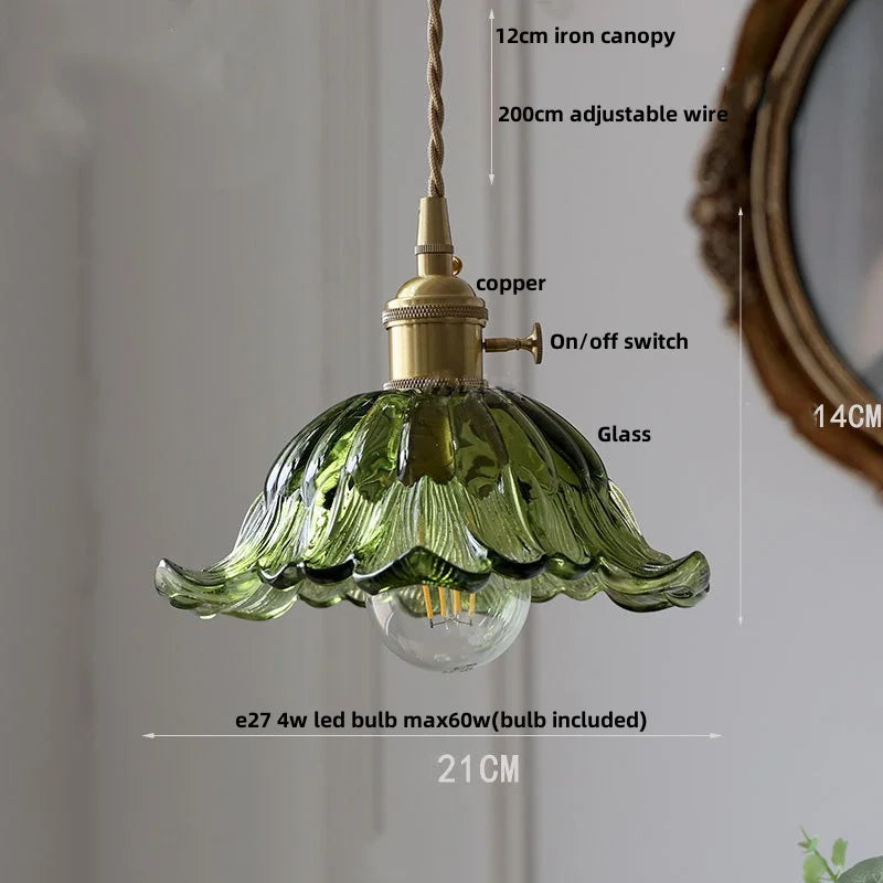 Afralia™ Yellow Glass Wire LED Pendant Light Modern Home Decor Nordic Hanging Lamp