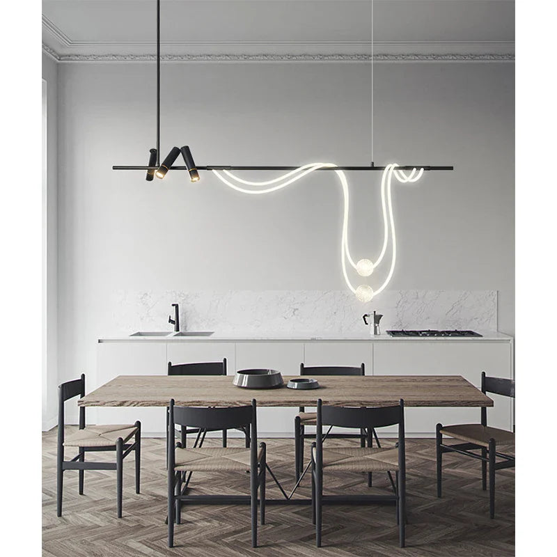 Afralia™ Nordic Arc LED Chandelier - Designer Spotlight Desk Lamp