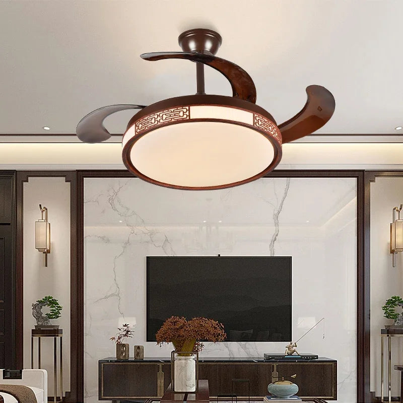Afralia™ Smart Ceiling Fan Light with DC Motor - Energy Saving, LED, Remote Control