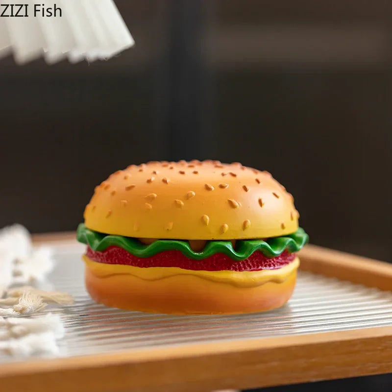 Afralia™ Cartoon Burger Ashtray: Fun Resin Smoking Accessory for Office Table & Gifts