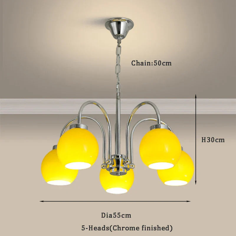 Afralia™ Retro Glass Pendant Chandelier for Living Room, Bedroom, Hotel