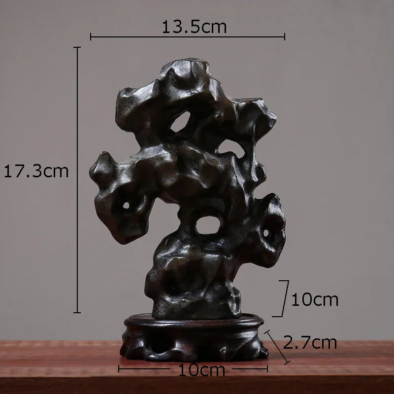 Afralia™ Taihu Stone Rockery Sculpture Desk Ornament Modern Home Decor