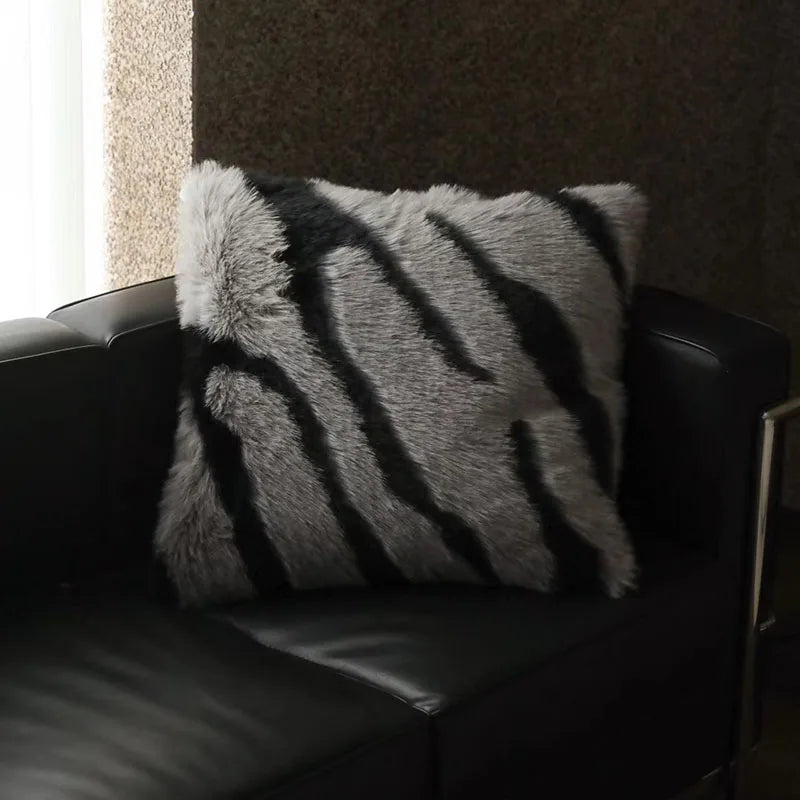 Afralia™ Luxury Fox Fur Throw Pillows - Soft Plush Home Décor & Chair/Sofa Cushions