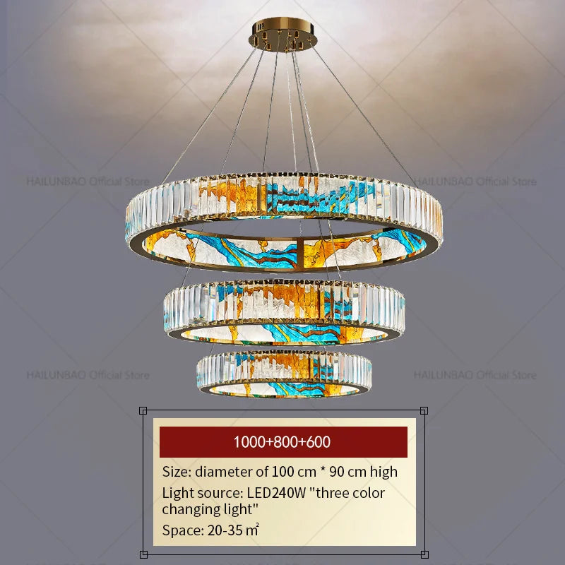 Afralia™ Crystal Chandelier Ring Light Modern Elegant Dining Living Room Lighting