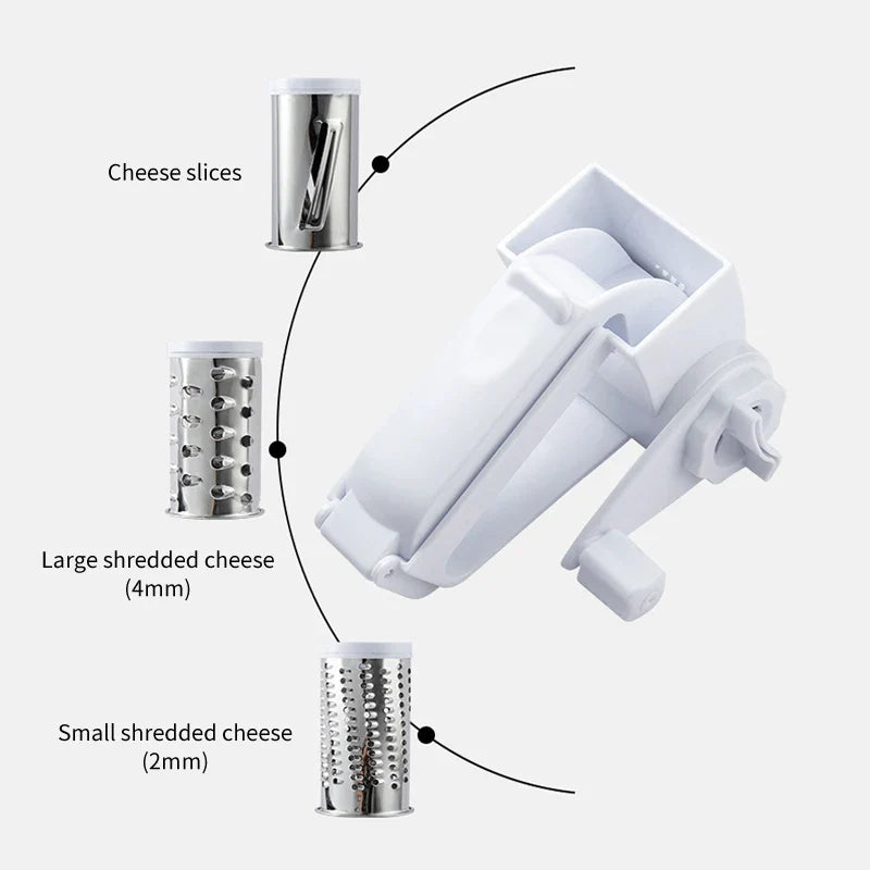 Afralia™ Stainless Steel Rotary Cheese Grater & Slicer: Kitchen Essential