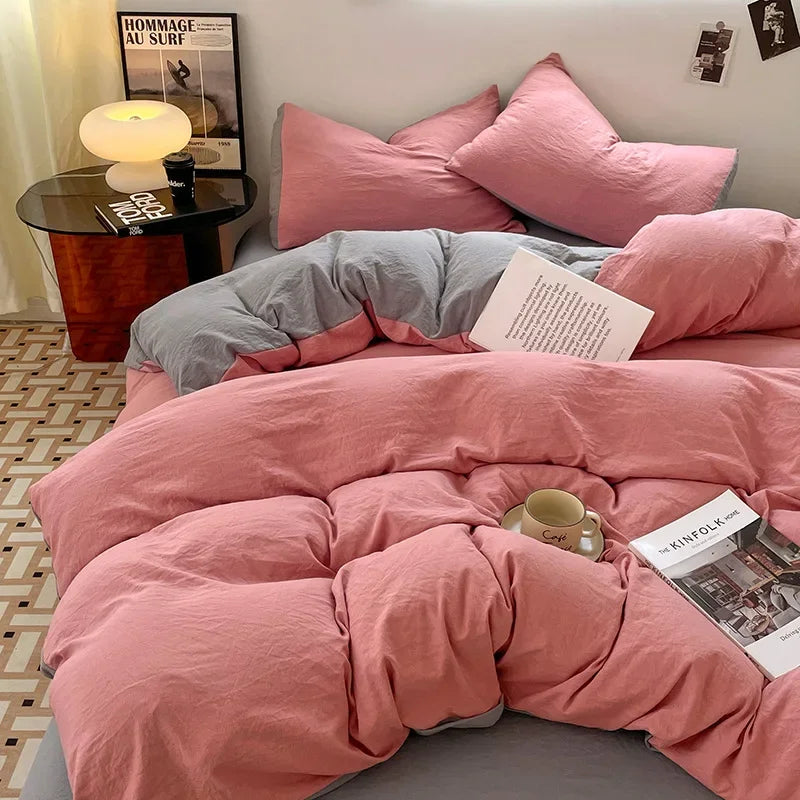 Afralia™ Cotton Bedding Set: Soft Duvet Sheets, Pillowcases, Comforter Set - All Seasons Comfort