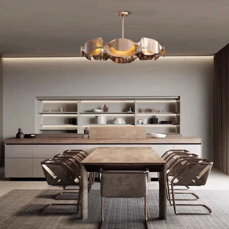 Afralia™ Modern Metal Ceiling Chandelier: Minimalist Design, Retro Style, LED Lights for Living Room