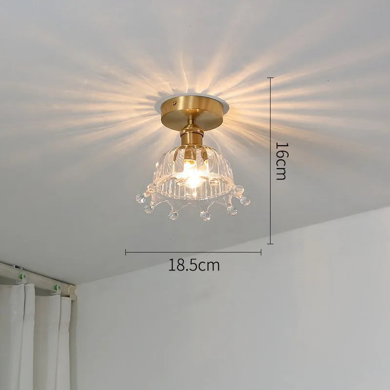 Afralia™ Glass Ceiling Lamp for Bedroom Porch Entryway Hallway Interior Decor