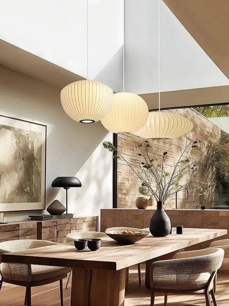 Afralia™ Silk Pendant Lights: Wabi Sabi Nordic Chandelier for Home Decoration