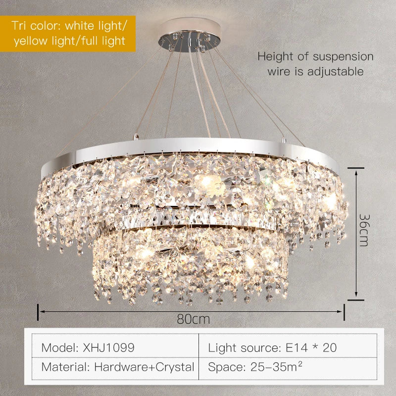 Afralia™ Crystal LED Chandelier: Modern Luxury Lighting for Living Room, Bedroom, and Restaurant