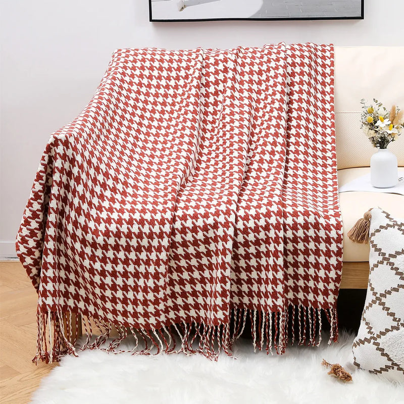 Afralia™ Houndstooth Throw Blanket