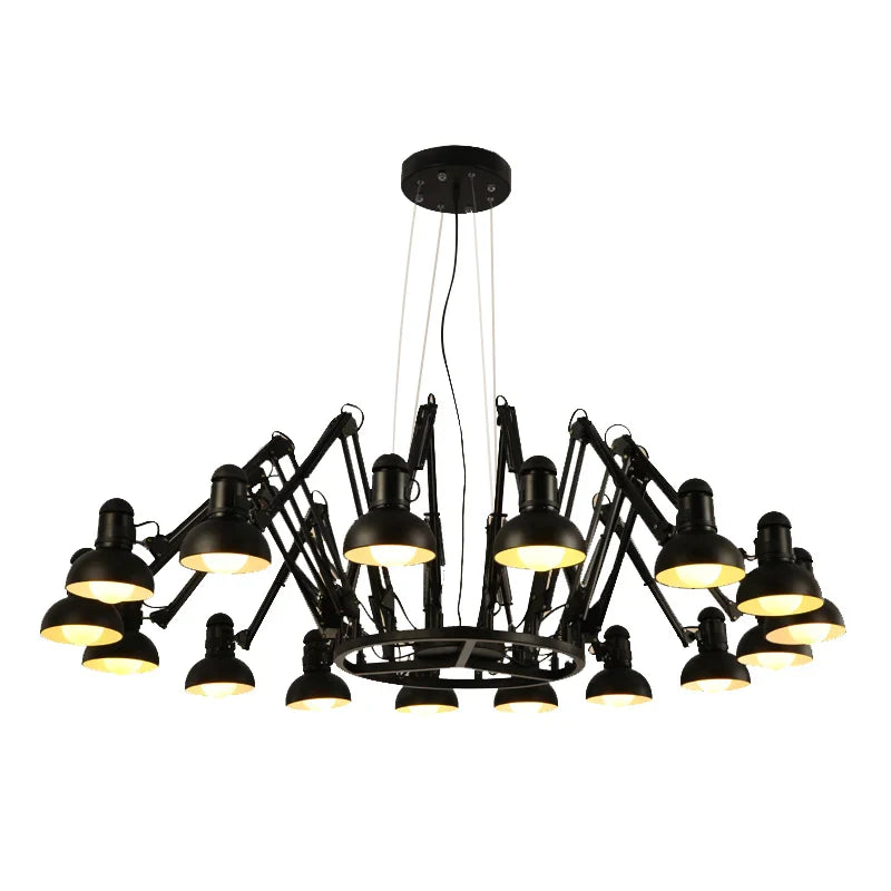 Afralia™ Industrial Spider Ceiling Lamp Black White Adjustable E27 Fixture Light