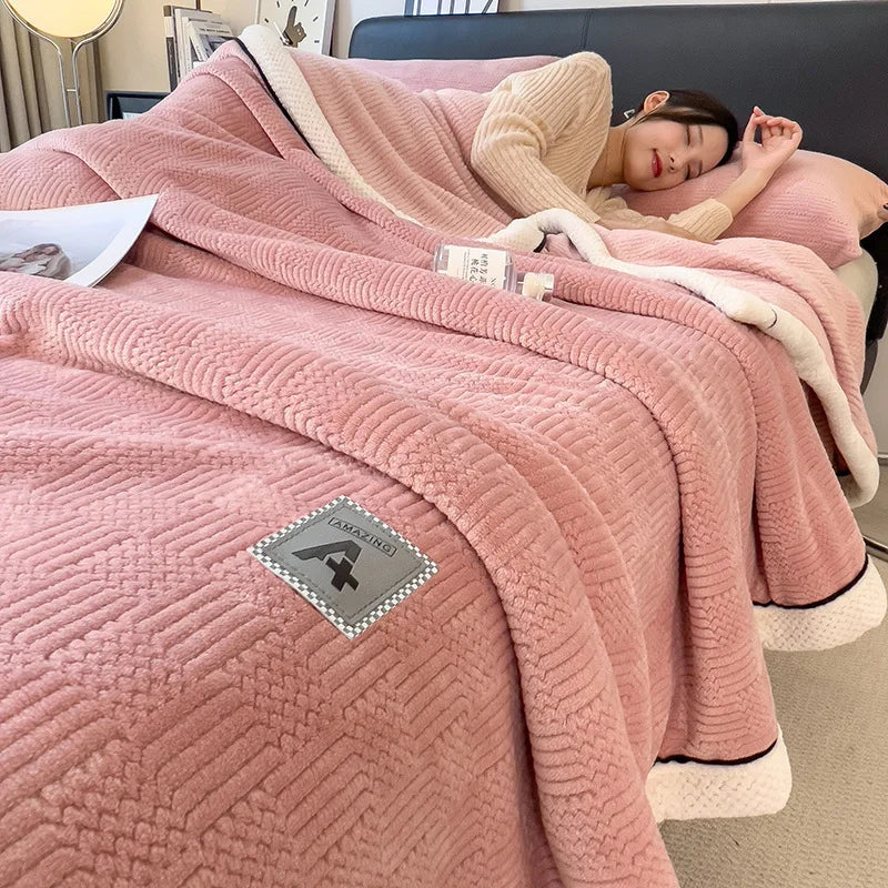 Afralia™ Cozy Striped Knitted Velvet Blanket