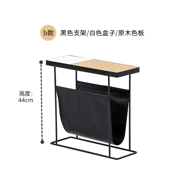 Afralia™ Nordic Side Table - Minimalist Living Room Accent Desk with Magazine Storage Shelf