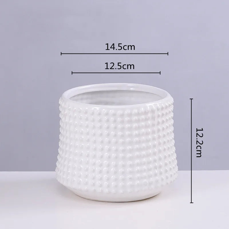 Afralia™ Gold Ceramic Flower Pot Succulent Vase Terrarium Plant Pots for Home Balcony Decor