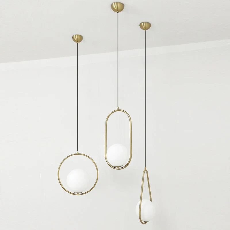 Afralia™ Glass Ball Pendant Lamp: Elegant Dining Room Light Fixture, Gold Finish
