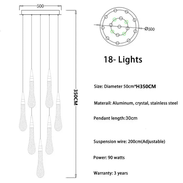 Afralia™ Modern LED Crystal Chandelier for Living Room, Bedroom, and Stair Lighting