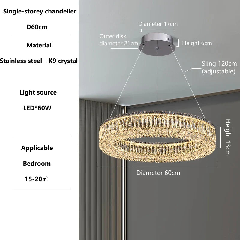 Afralia™ Crystal Chandelier: Elegant Nordic Ceiling Pendant Light for Luxury Home Decor