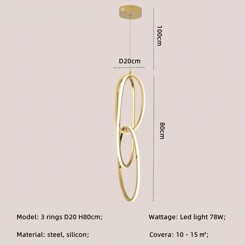 Afralia™ Gold Steel Pendant Light for Home Decor & Bar, Stylish LED Hanging Lamp