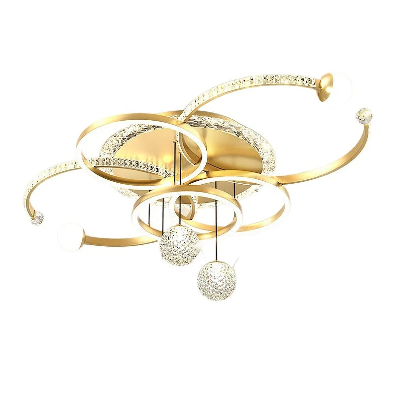 Afralia™ Black LED Pendant Light for Living Room Kitchen Modern Glossy Ceiling Chandelier