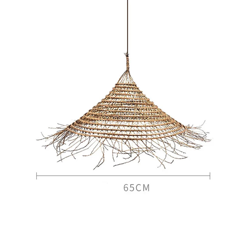 Afralia™ Bamboo LED Pendant Chandelier for Dining, Bedroom, Restaurant, Hotel & Home Decor