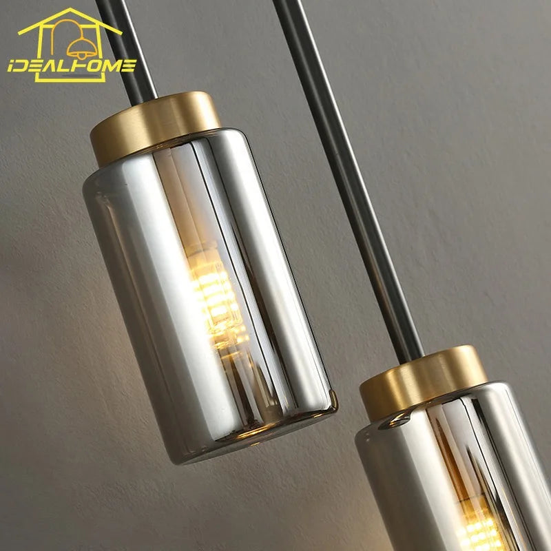 Afralia™ Copper Glass Wall Lamp LED G9 for Living Room Bedroom Studio