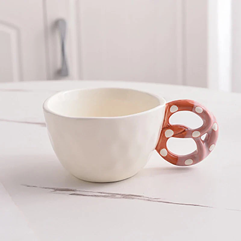Afralia™ Alkali Water Biscuit Mug Ceramic Teacup & Saucer Set