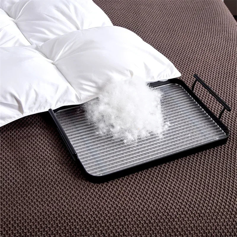Afralia™ Luxury White Goose Down Quilt for Queen King Bed Warm Cozy Lightweight Comforter