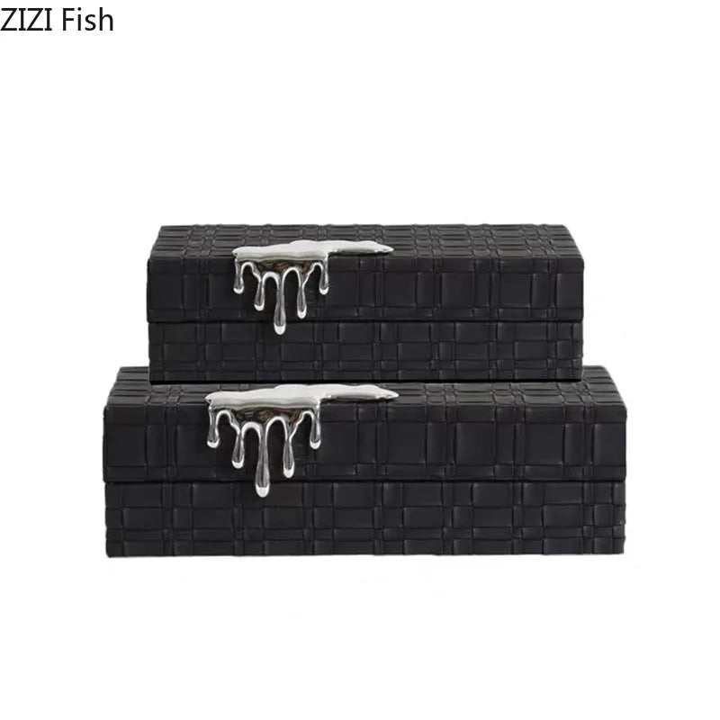 Afralia™ Gold-plated Woven Leather Jewelry Box: Exquisite Storage Jar for Dresser and Desk