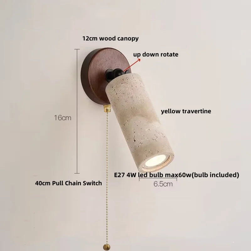Afralia™ Travertine LED Wall Lamp - Modern Nordic Design, Copper Finish