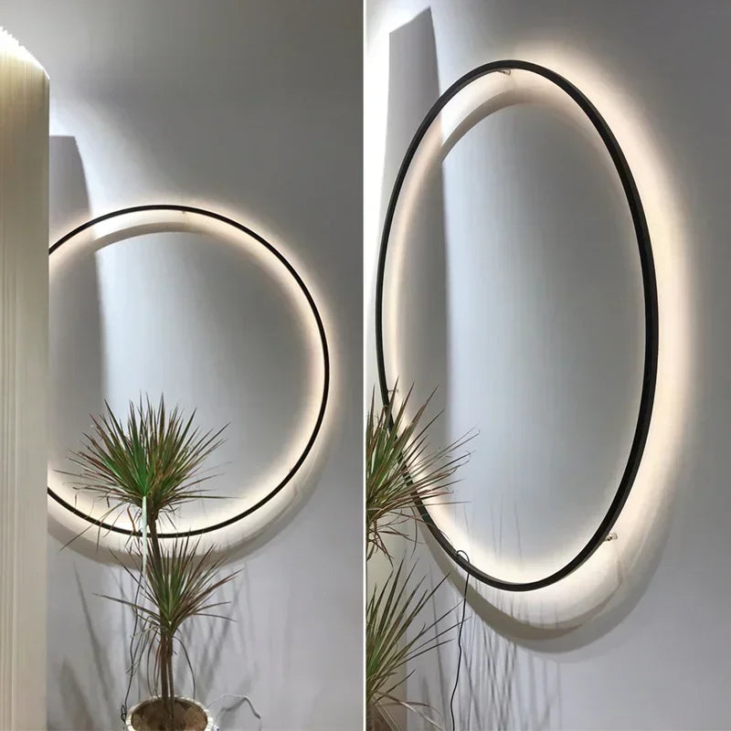 Afralia™ Modern LED Wall Sconce, Nordic Design Round Ring Wall Lamp Fixture for Home