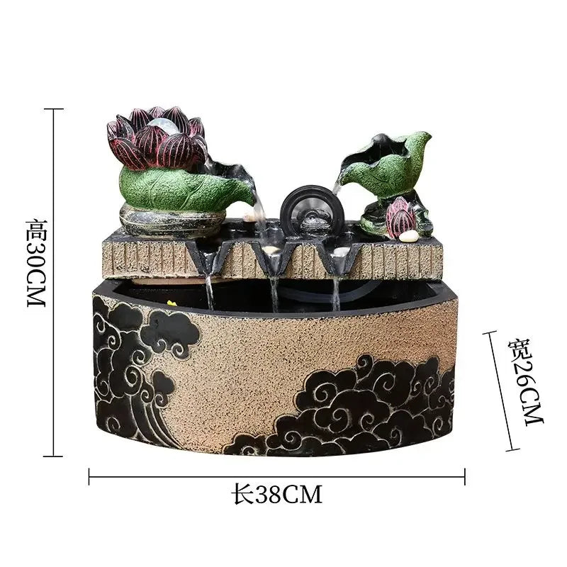 Afralia™ Lotus Leaf Water Feature: Feng Shui Fish Tank Circulation Wheel for Housewarming