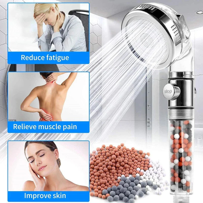 Afralia™ High Pressure Shower Head Set with Metal Panel and Negative Ion Filter