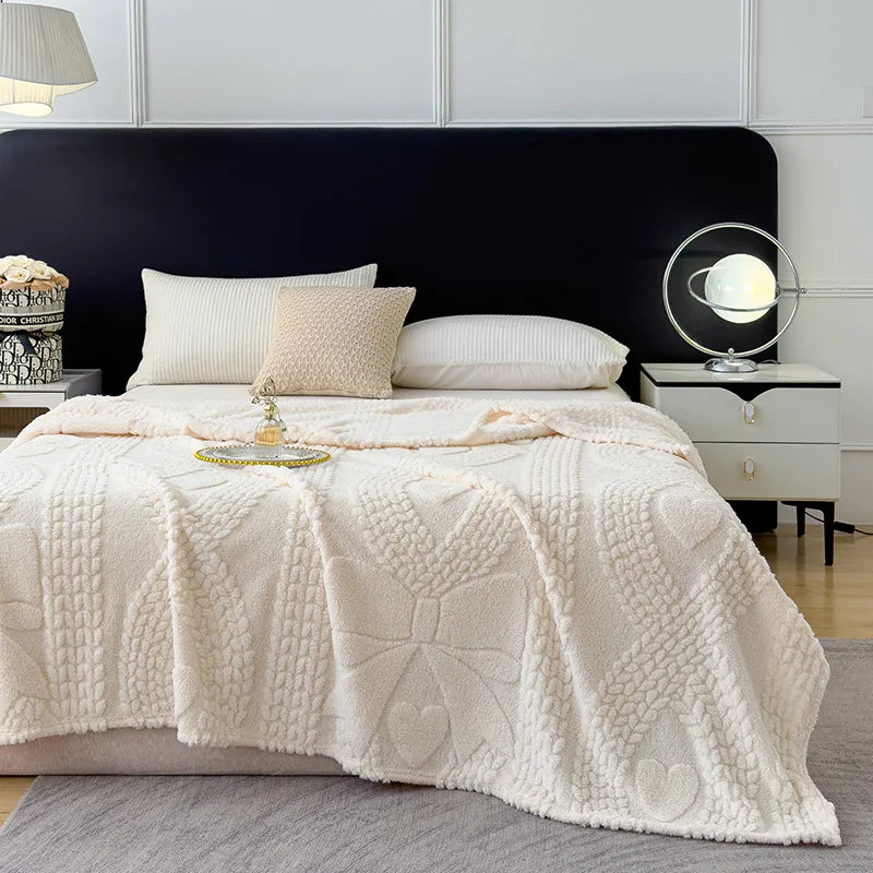 Afralia™ Taffeta Velvet Jacquard Coral Fleece Blanket: Warm, Skin-Friendly, Multi-Functional Sofa Cover