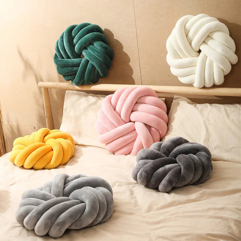 Afralia™ Velvet Ball Knot Cushion for Kids Room Couch Bed Car Office