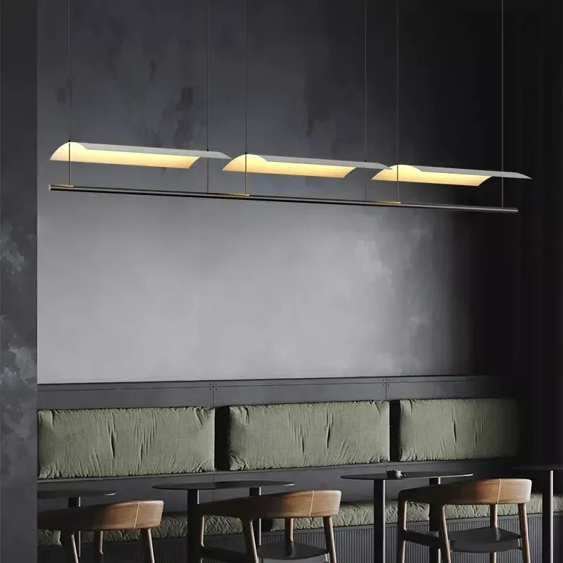 Afralia™ Postmodern Eaves Tile Chandelier LED Pendant Lamp for Designer Restaurant Bar Café