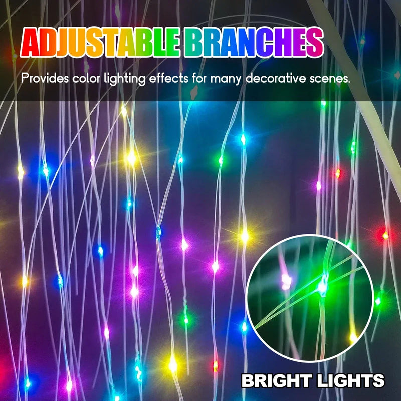 Afralia™ Colorful Willow Tree Lights with 7 Modes Remote Control for Parties, Holidays & Gifts