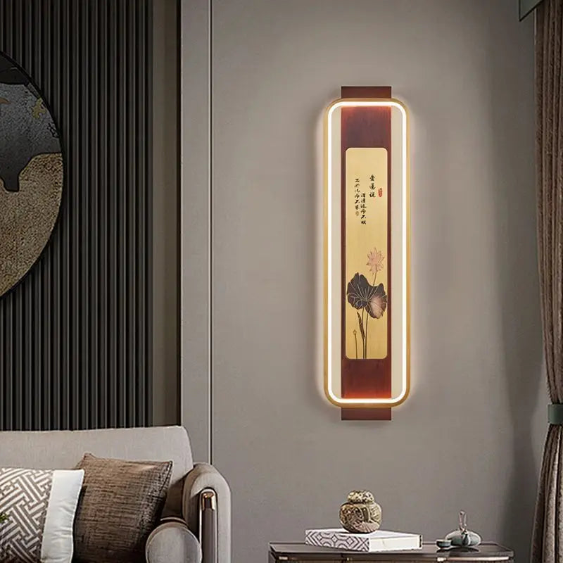 Afralia™ Solid Wood Wall Lamp: Modern Chinese Style, Atmospheric Strip Light for Living Room, Bedroom